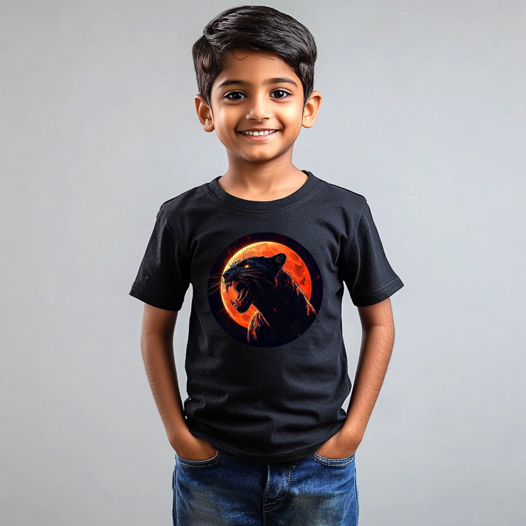 Black Panther T-Shirt for Kids Cotton Fierce Predator