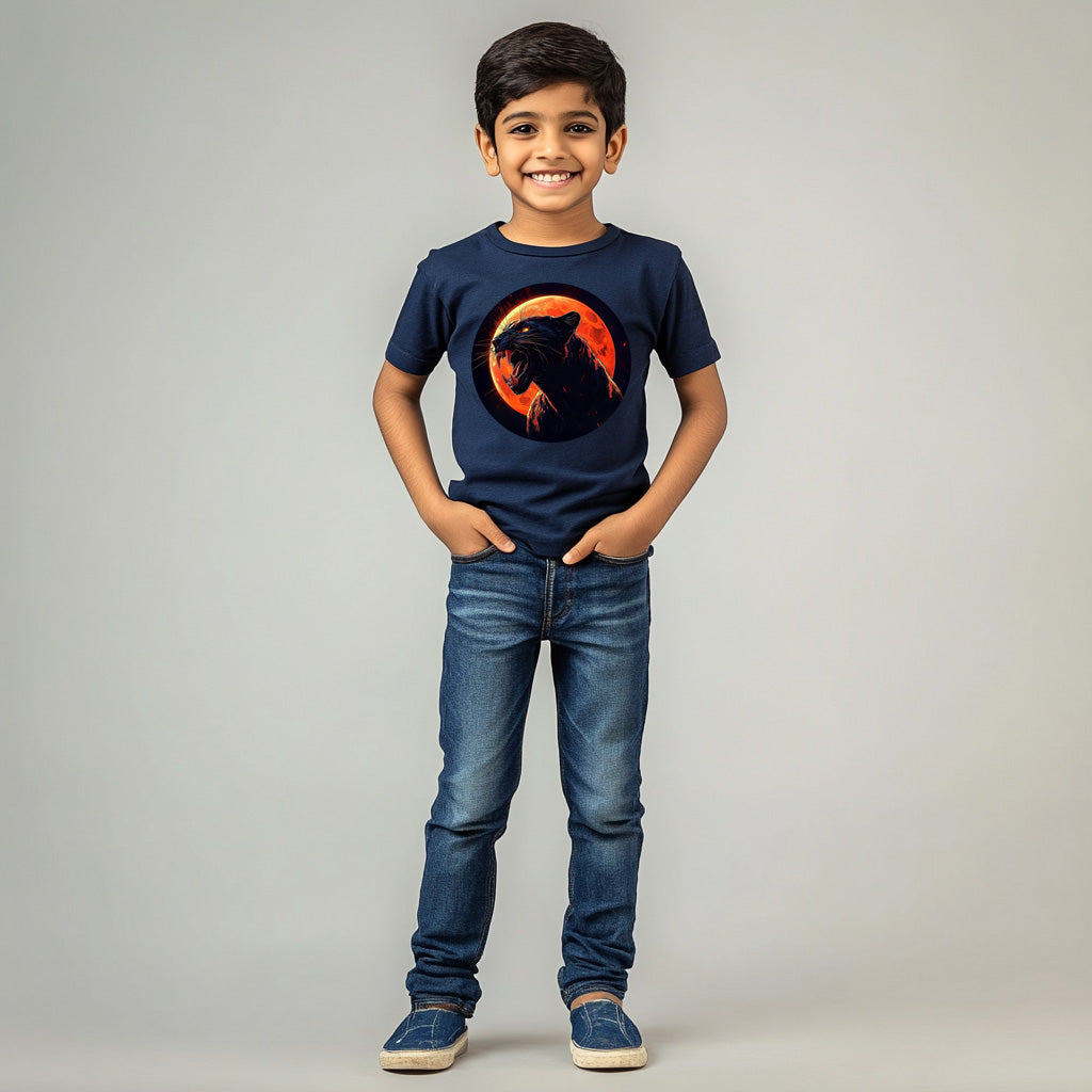 Black Panther T-Shirt for Kids Cotton Fierce Predator