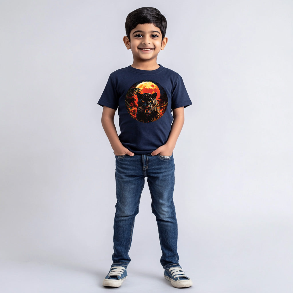 Black Panther T-Shirt for Kids Cotton Enigmatic Wild