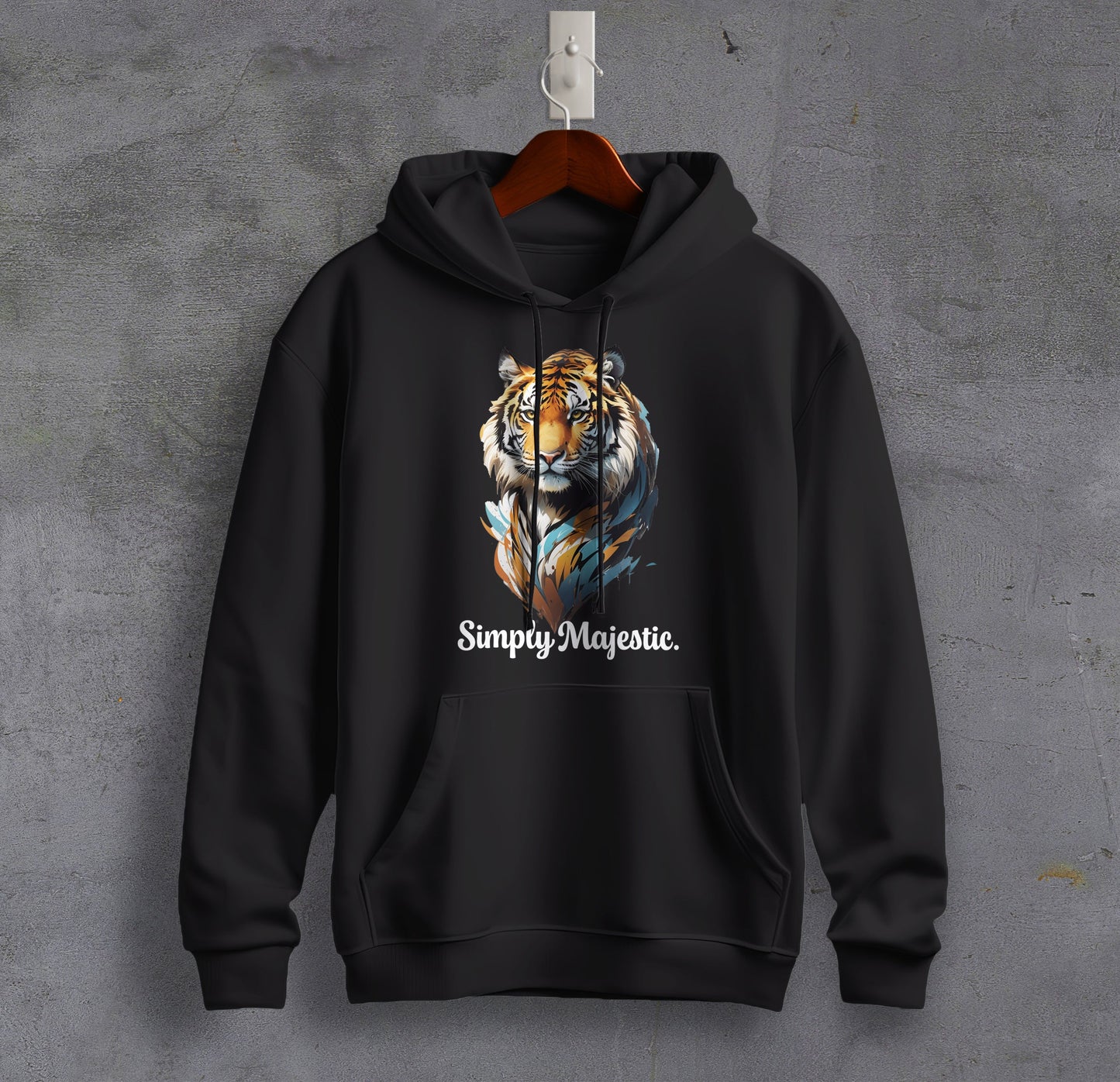 Simply Majestic - Tiger Graphic Printed Hooded Sweat Shirt for Men - Cotton - Magnificence of India Sweat Shirt