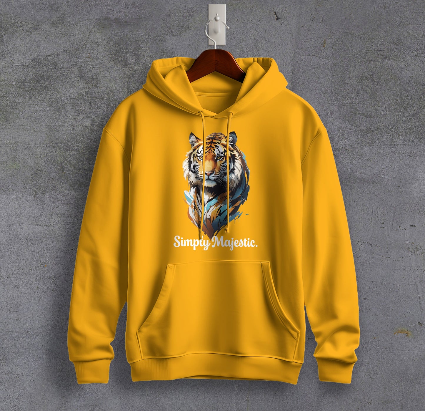 Simply Majestic - Tiger Graphic Printed Hooded Sweat Shirt for Men - Cotton - Magnificence of India Sweat Shirt