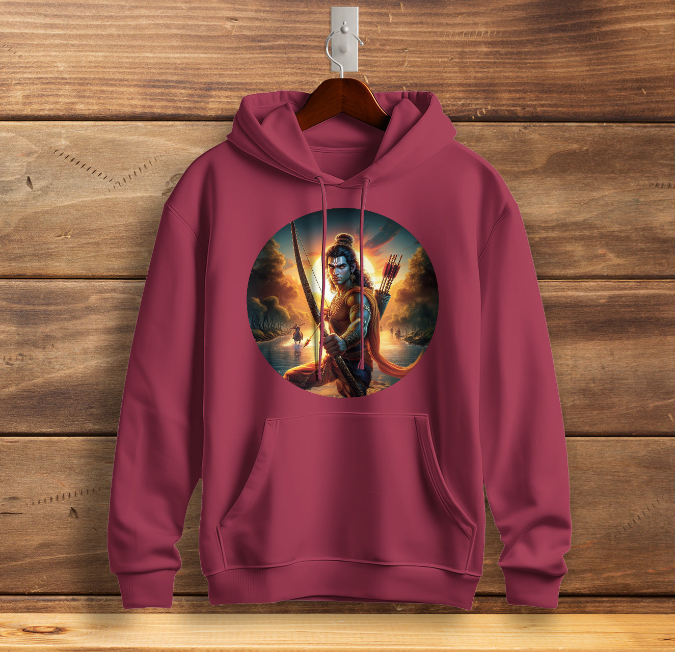 Rama's Valor Unleashed Graphic Printed Sweatshirt for Men Cotton Sweatshirt Original Super Heroes of India Hoodie
