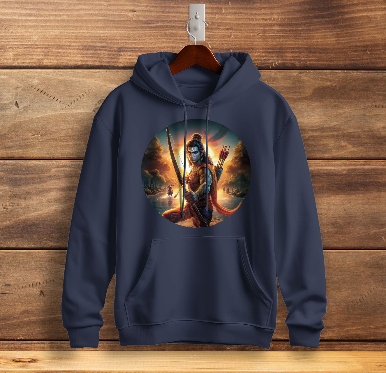 Rama's Valor Unleashed Graphic Printed Sweatshirt for Men Cotton Sweatshirt Original Super Heroes of India Hoodie