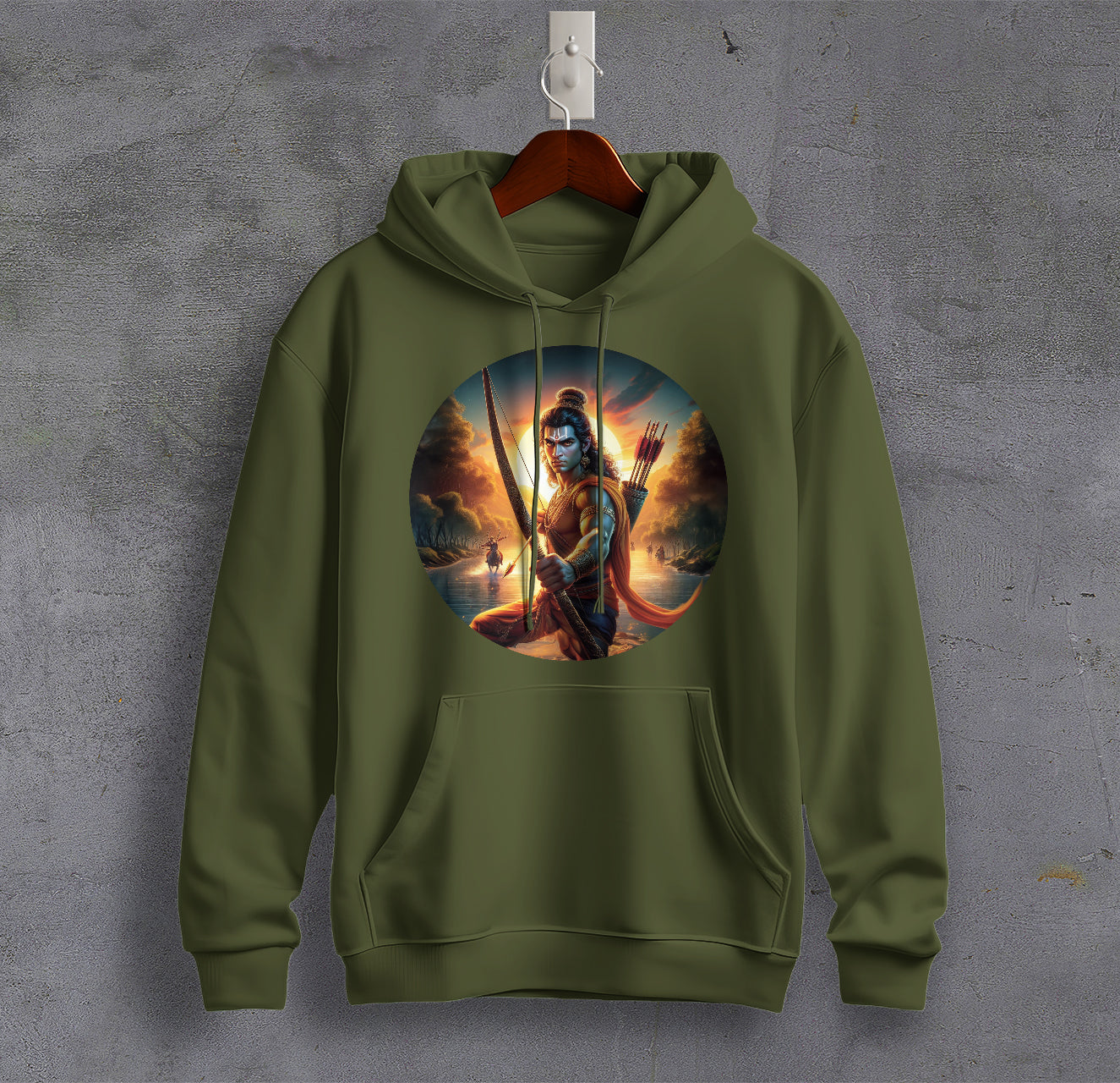 Rama's Valor Unleashed Graphic Printed Sweatshirt for Men Cotton Sweatshirt Original Super Heroes of India Hoodie