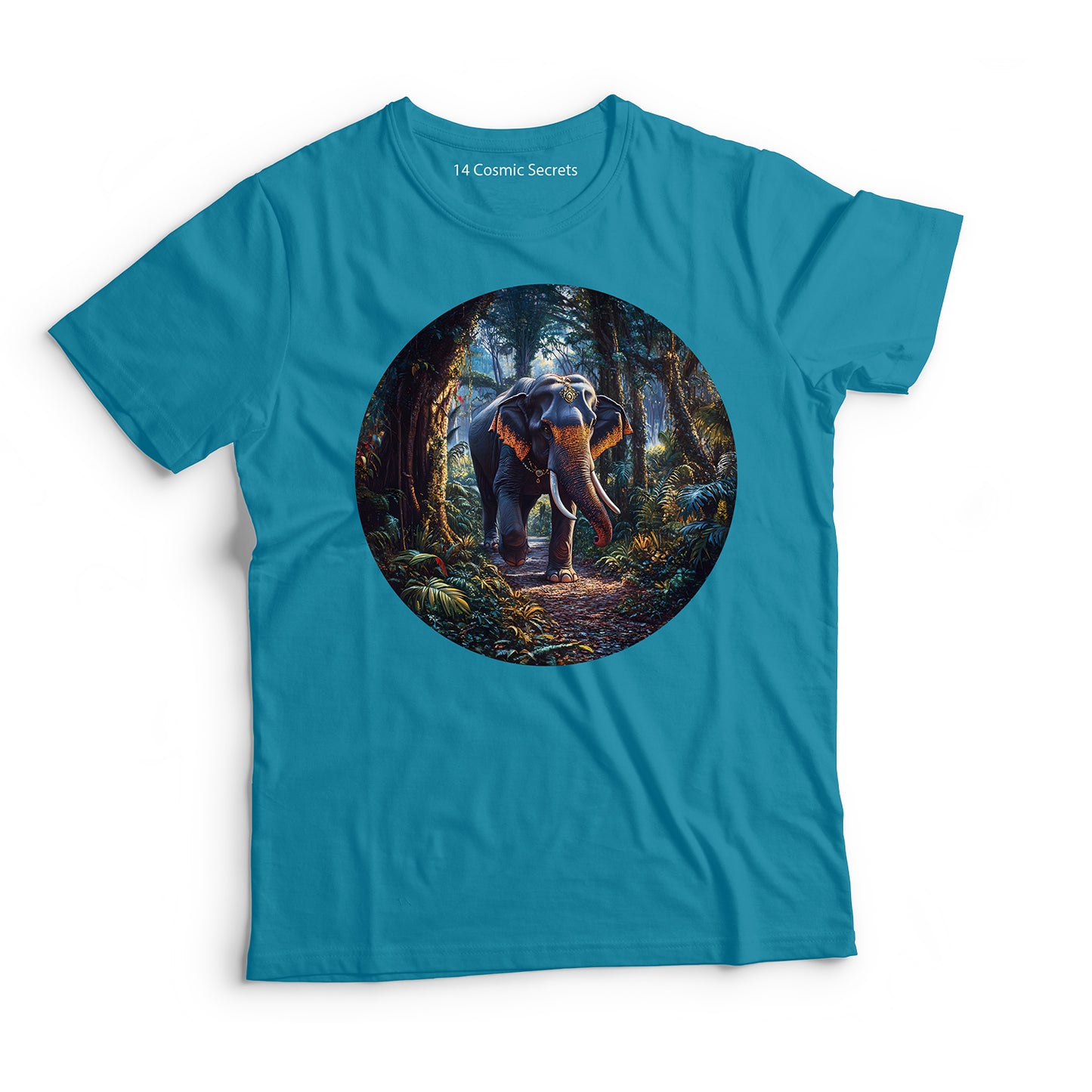 Elephant T-Shirt for Men Cotton Fearless Forest