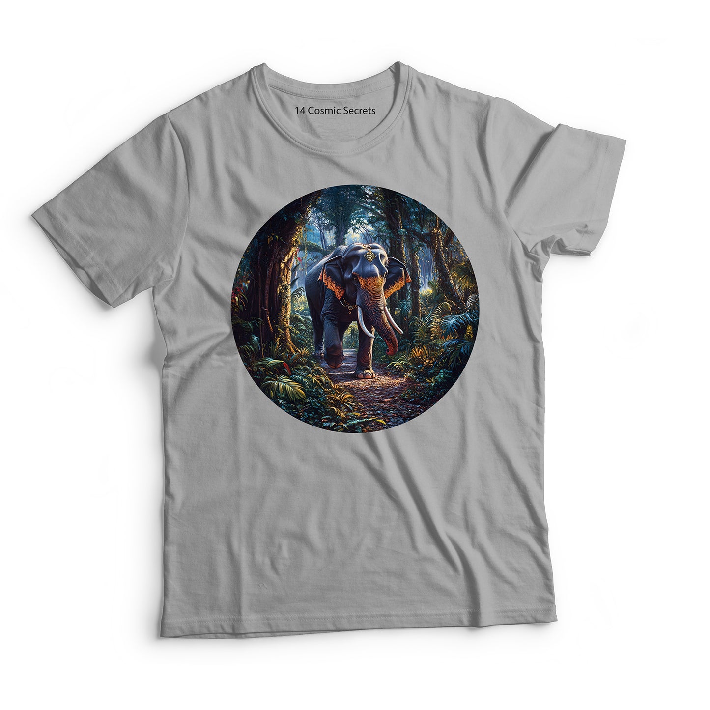 Elephant T-Shirt for Men Cotton Fearless Forest