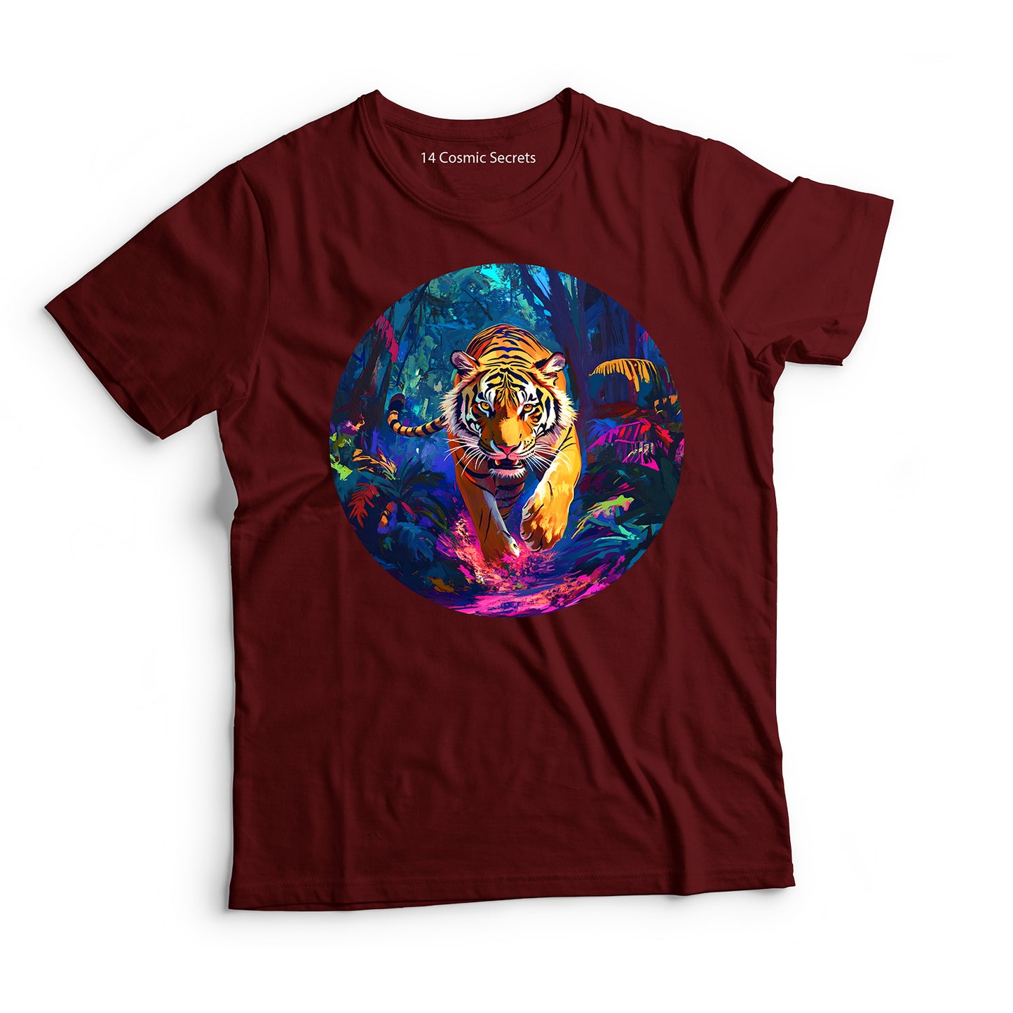 Tiger T-Shirt for Men Cotton Agile Forest
