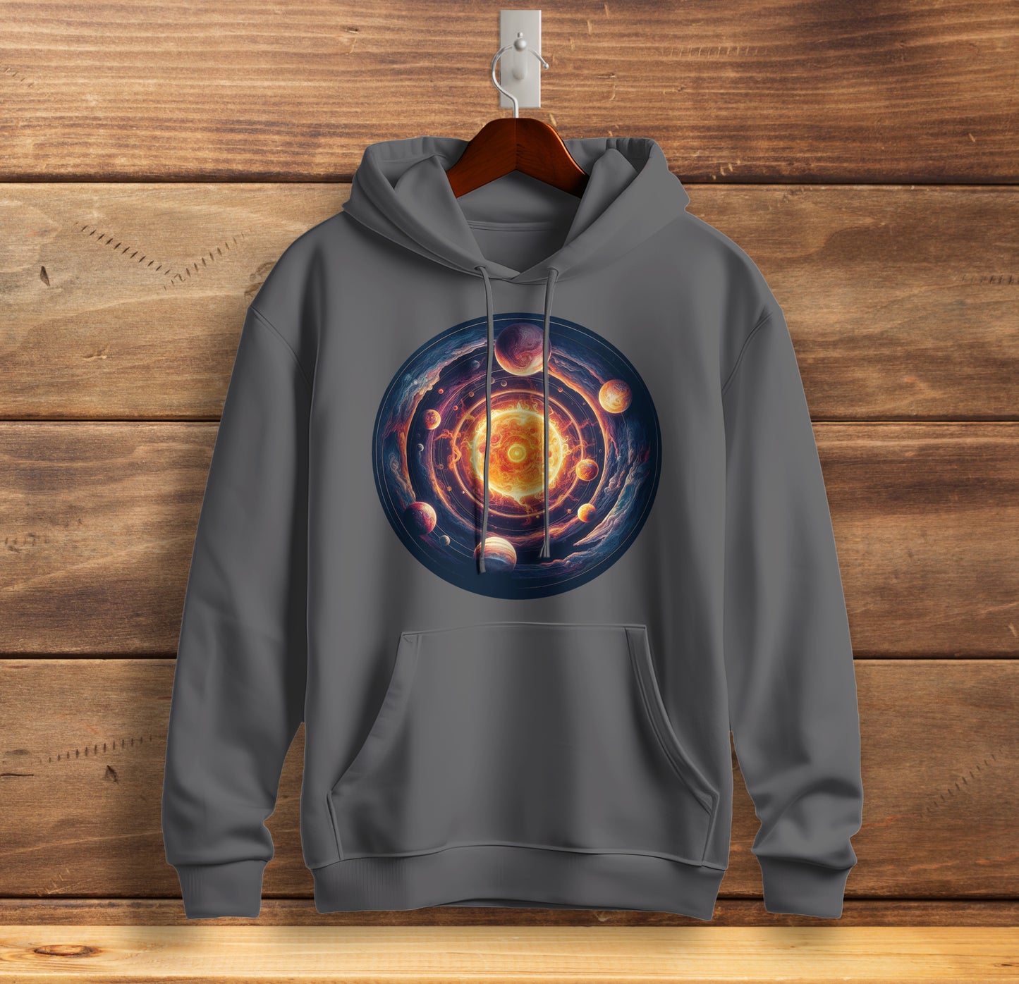 Cosmic Odyssey - Graphic Printed Hooded Sweat Shirt for Men - Cotton - Cosmos Sweat Shirt 🪐 ☀️ ☯️ 🌘🌑🌒