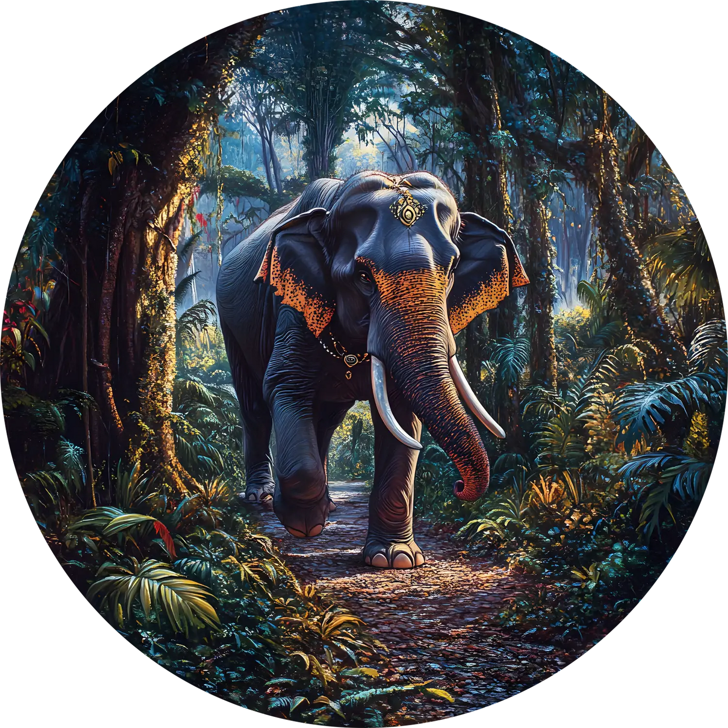 Elephant T-Shirt for Women Cotton Fearless Forest