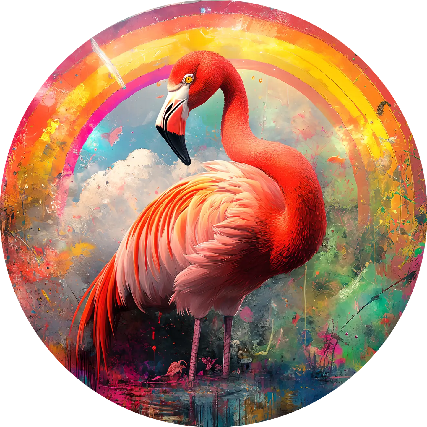 Flamingo T-Shirt for Women Cotton Elegant Sunset