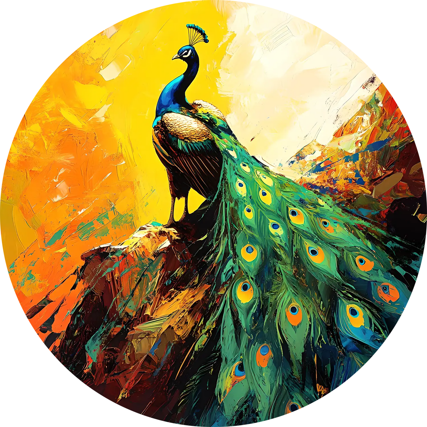 Peacock T-Shirt for Kids Cotton Vibrant Feathered