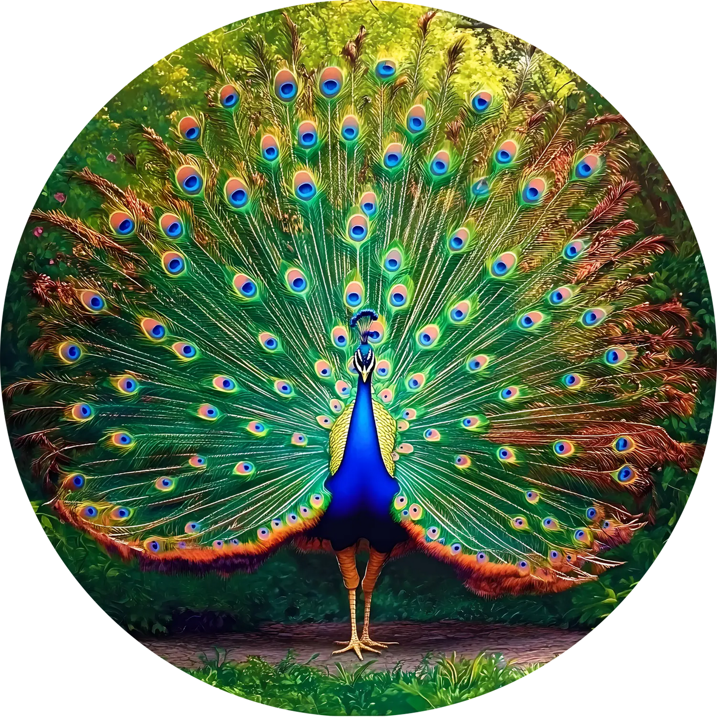 Peacock T-Shirt for Men Cotton Graceful Regal