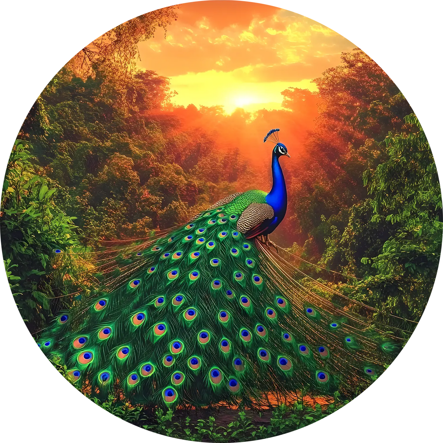 Peacock T-Shirt for Kids Cotton Radiant Wild