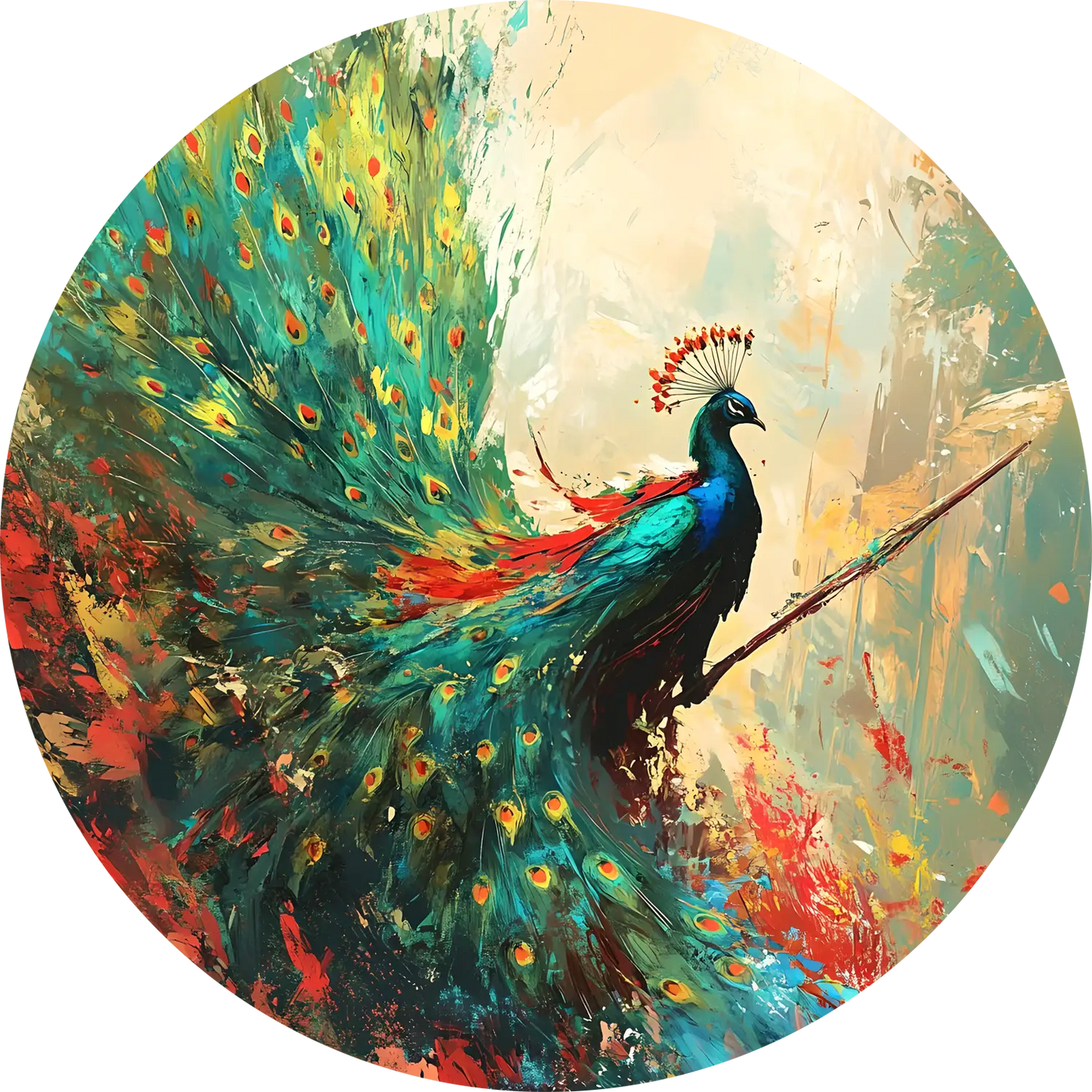 Peacock T-Shirt for Men Cotton Noble Spirit
