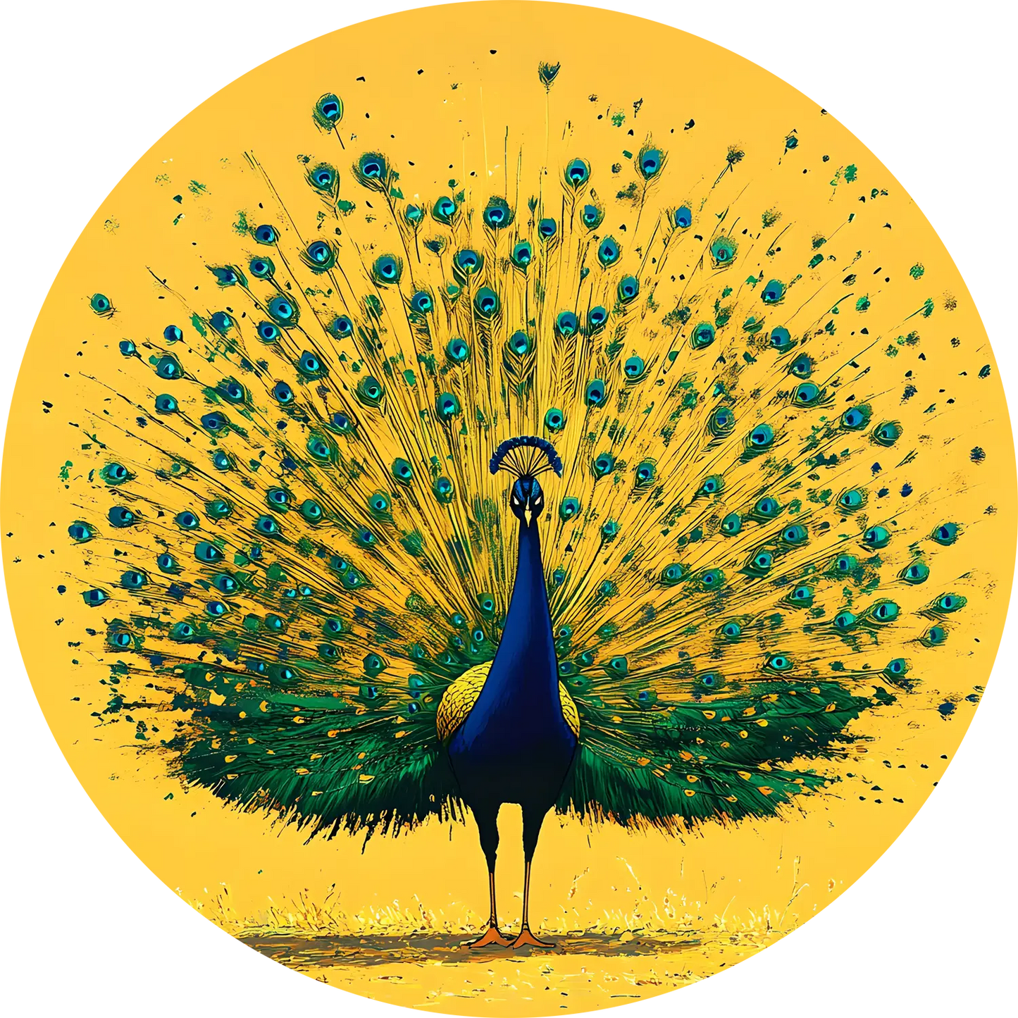 Peacock T-Shirt for Kids Cotton Elegant Strutting