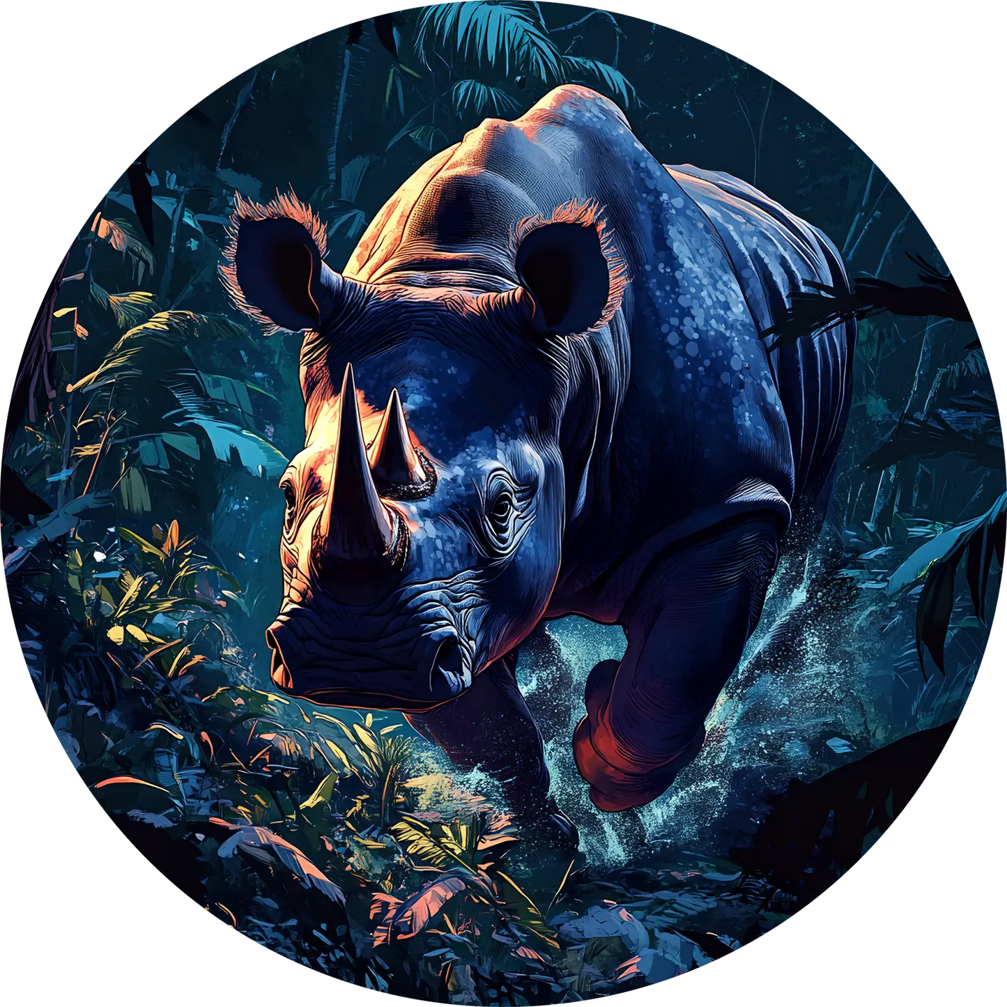 Rhino T-Shirt for Men Cotton Bold Charging