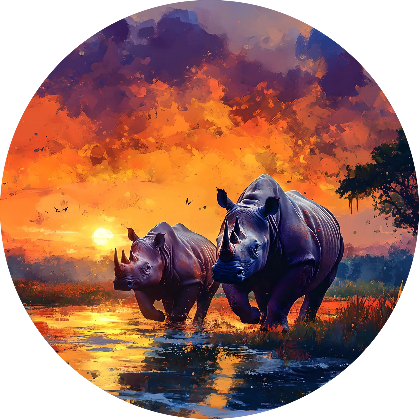 Rhino T-Shirt for Men Cotton Fearless Strong