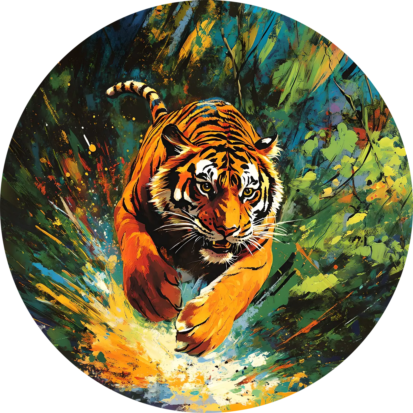 Tiger T-Shirt for Kids Cotton Powerful Wild