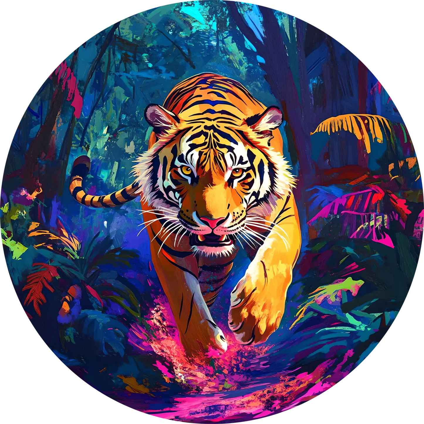 Tiger T-Shirt for Women Cotton Agile Forest