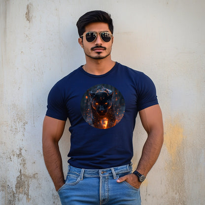 Majestic Forest Black Panther T-Shirt for Men Cotton