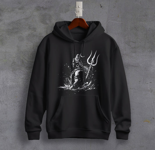 Shiva's Serenity: The Divine Hooded Sweatshirt Graphic Printed Cotton Hoodie for Men Trinity Collection 🔱🔱🔱