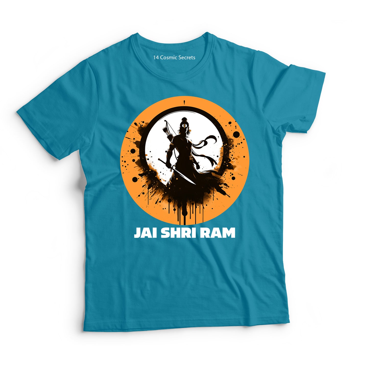 Ayodhya's Pride: Rama Silhouette Graphic Printed T-Shirt for Men Cotton T-Shirt Original Super Heroes of India T-Shirt