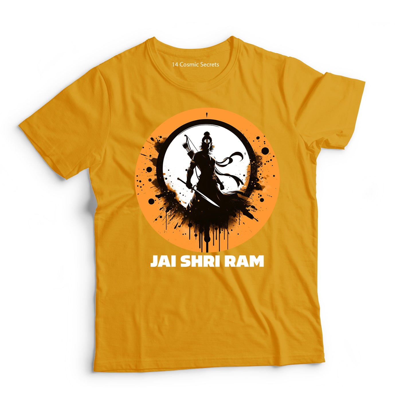 Ayodhya's Pride: Rama Silhouette Graphic Printed T-Shirt for Men Cotton T-Shirt Original Super Heroes of India T-Shirt