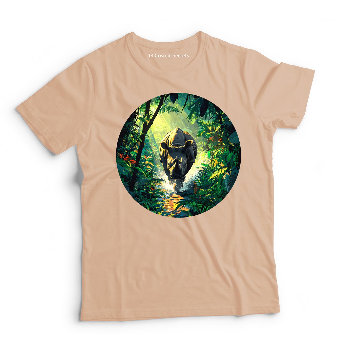 Rhino T-Shirt for Men Cotton Majestic Wild