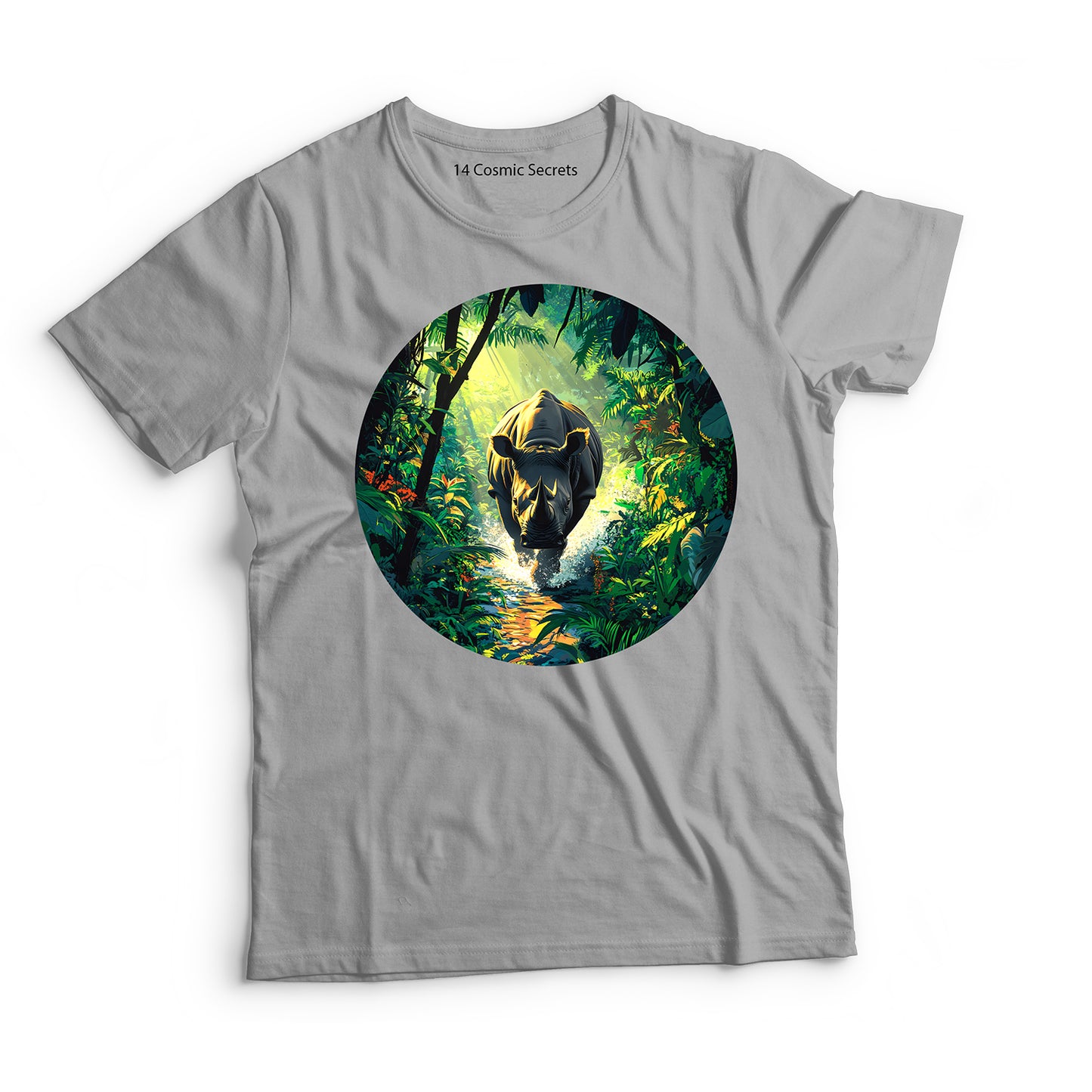 Rhino T-Shirt for Men Cotton Majestic Wild