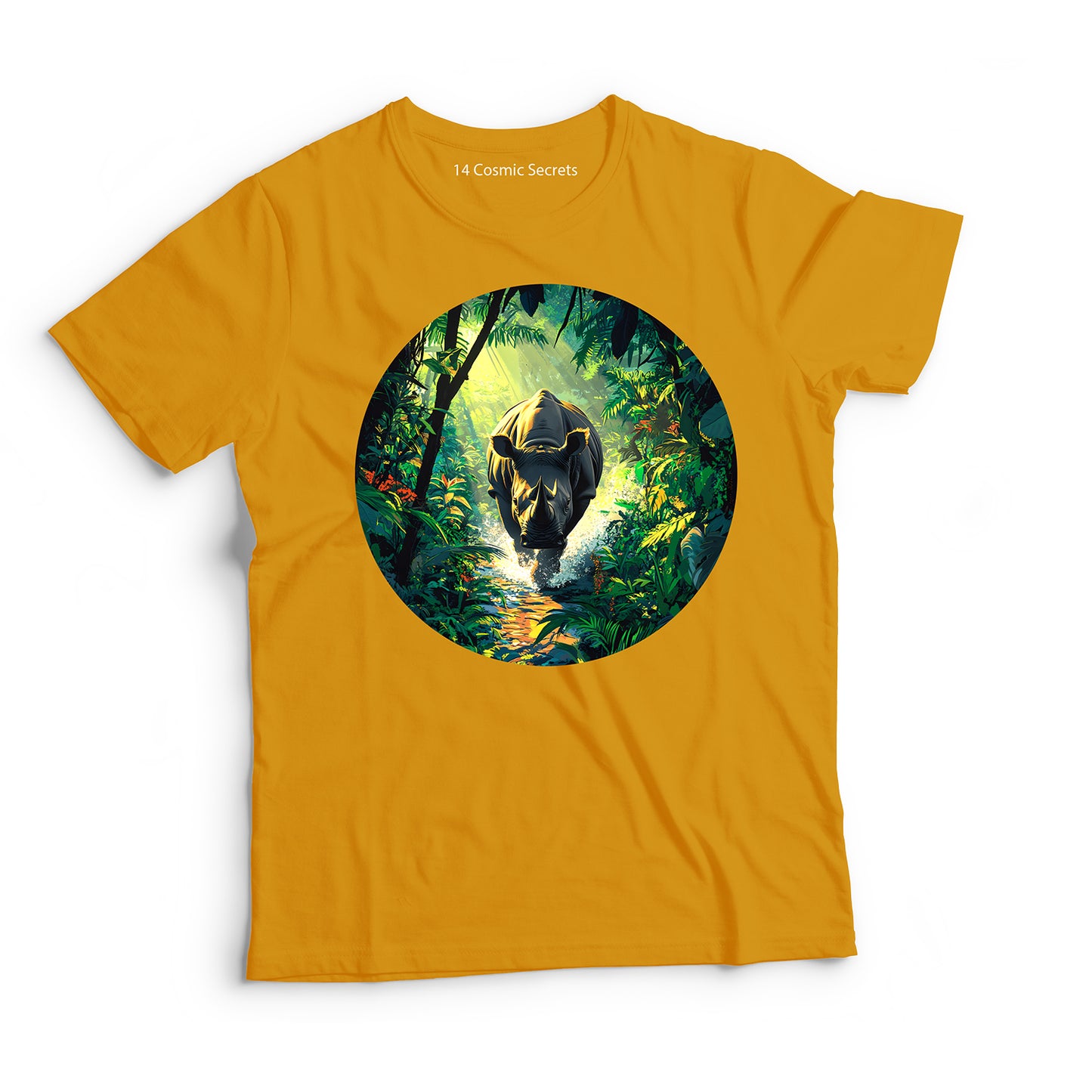 Rhino T-Shirt for Men Cotton Majestic Wild