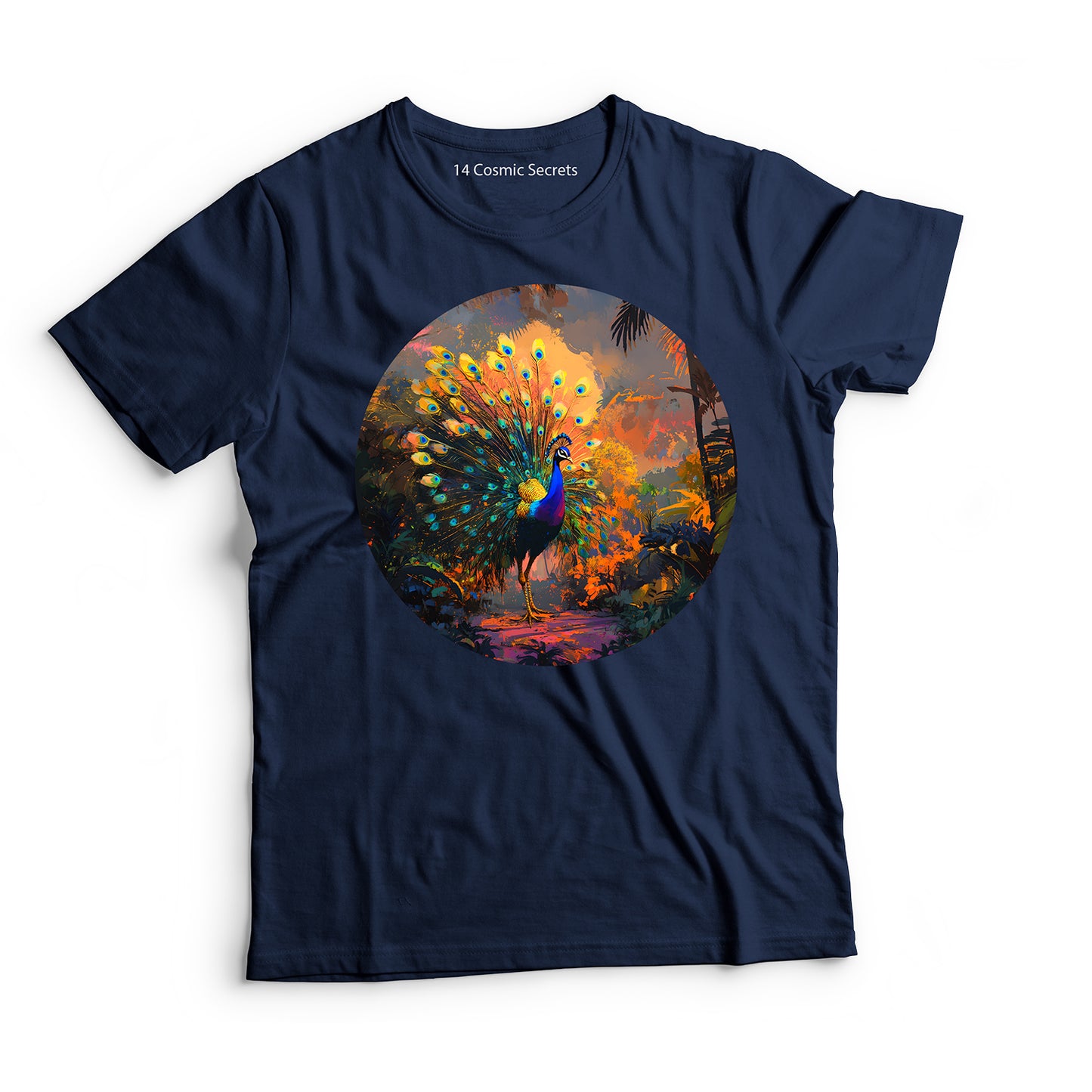 Peacock T-Shirt for Women Cotton Mesmerizing Blue