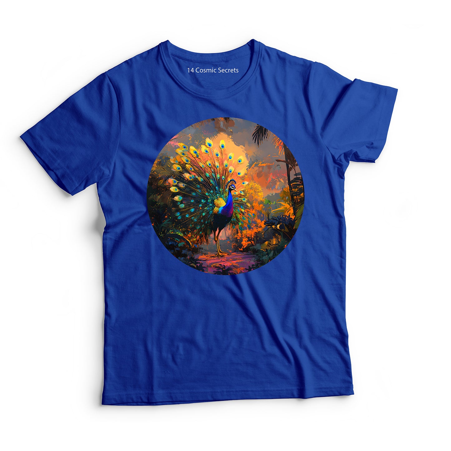 Peacock T-Shirt for Women Cotton Mesmerizing Blue