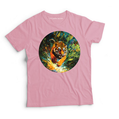 Tiger T-Shirt for Kids Cotton Powerful Wild