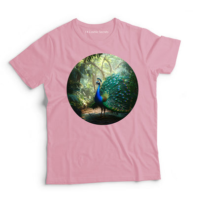 Peacock T-Shirt for Kids Cotton Resilient Jungle