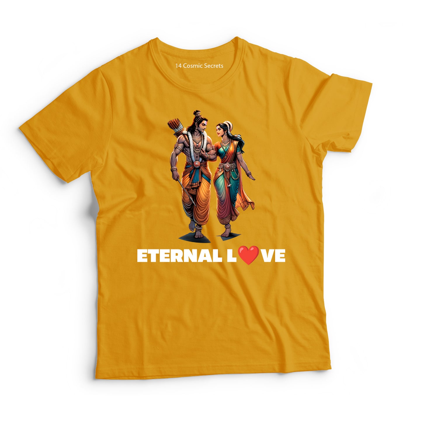Sita-Rama: Eternal Love Graphic Printed T-Shirt for Men Cotton T-Shirt Original Super Heroes of India T-Shirt