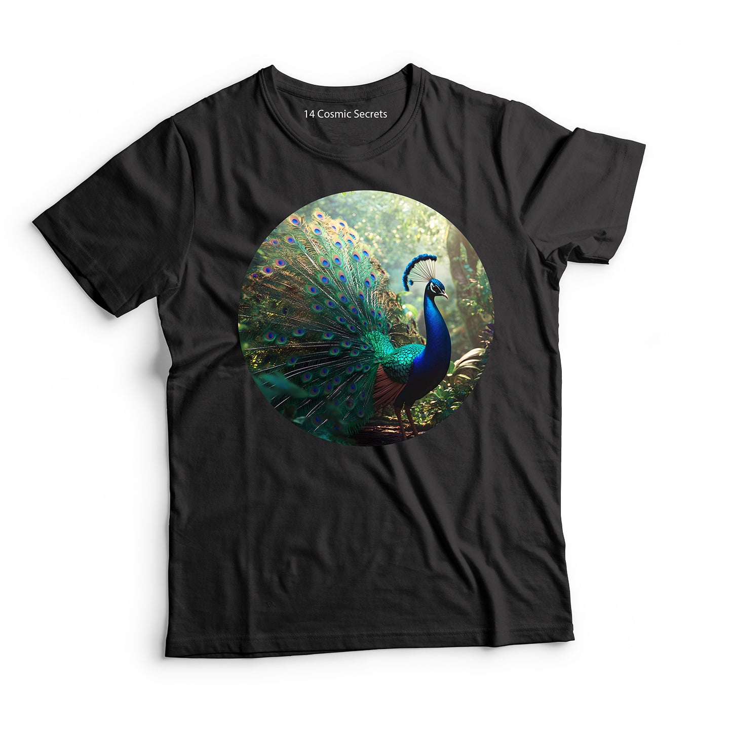 Peacock T-Shirt for Women Cotton Serene Sky