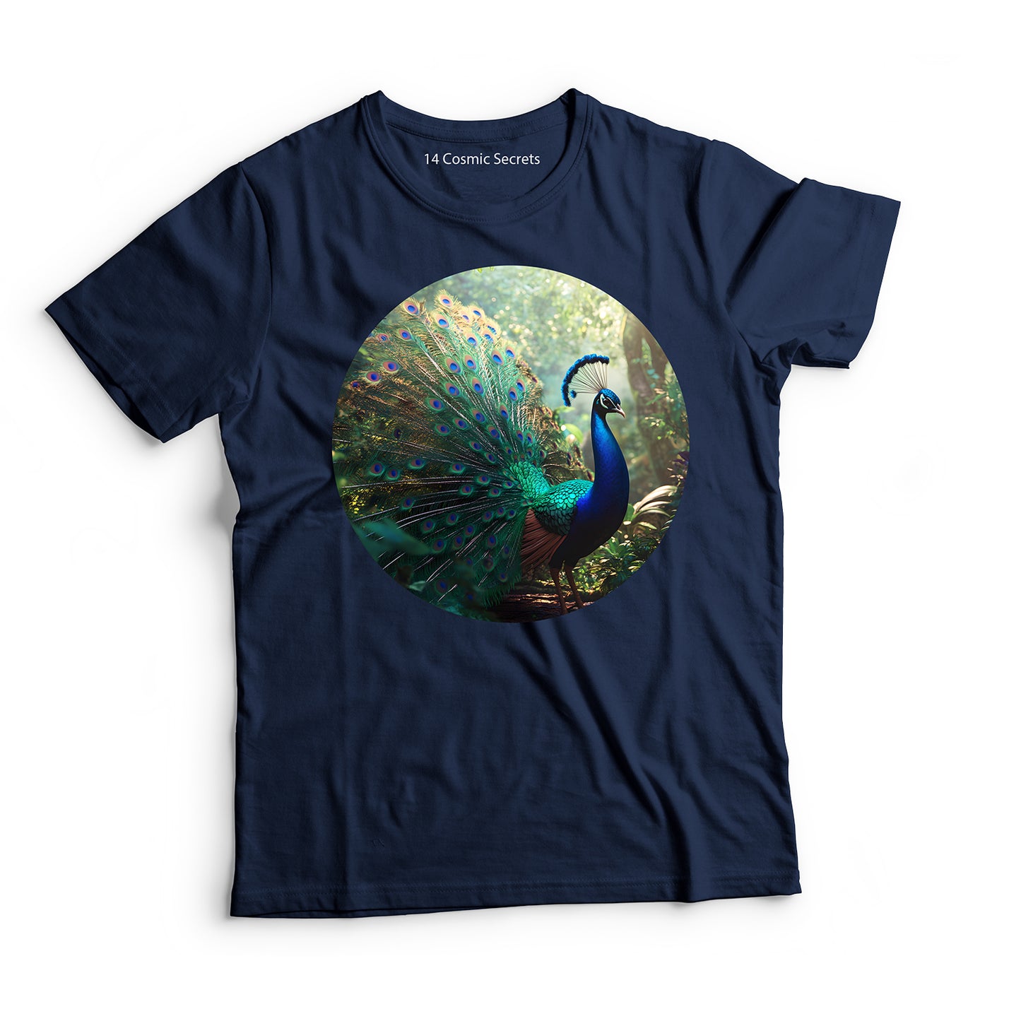 Peacock T-Shirt for Women Cotton Serene Sky