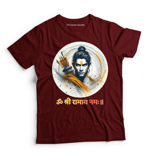 Rama's Wisdom: The Enlightened Leader Graphic Printed T-Shirt for Men Cotton T-Shirt Original Super Heroes of India T-Shirt