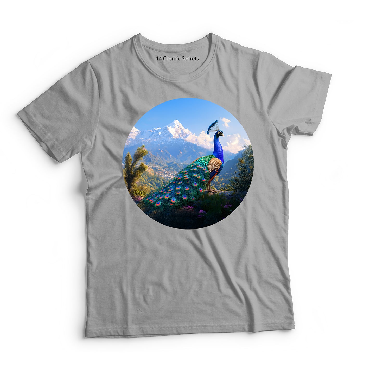 Peacock T-Shirt for Men Cotton Timeless Beauty