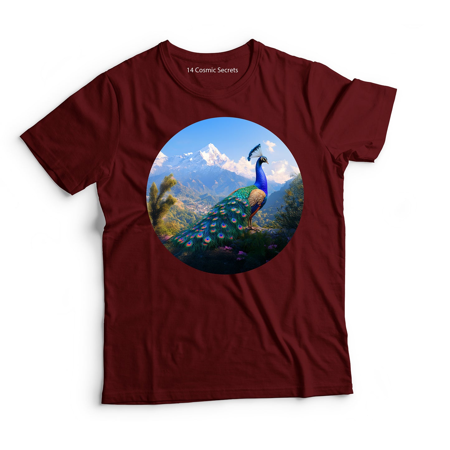 Peacock T-Shirt for Men Cotton Timeless Beauty