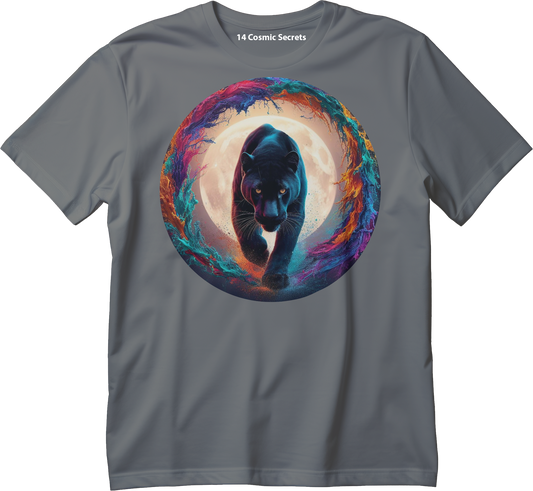 Black Panther on Prowl  Graphic Printed T-Shirt  Cotton T-Shirt Magnificence of India T-Shirt