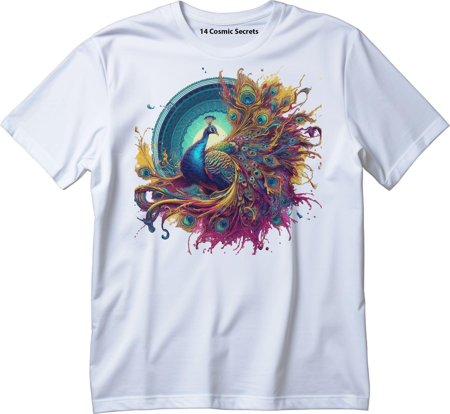The Amazing Peacock Graphic Printed T-Shirt  Cotton T-Shirt Magnificence of India T-Shirt
