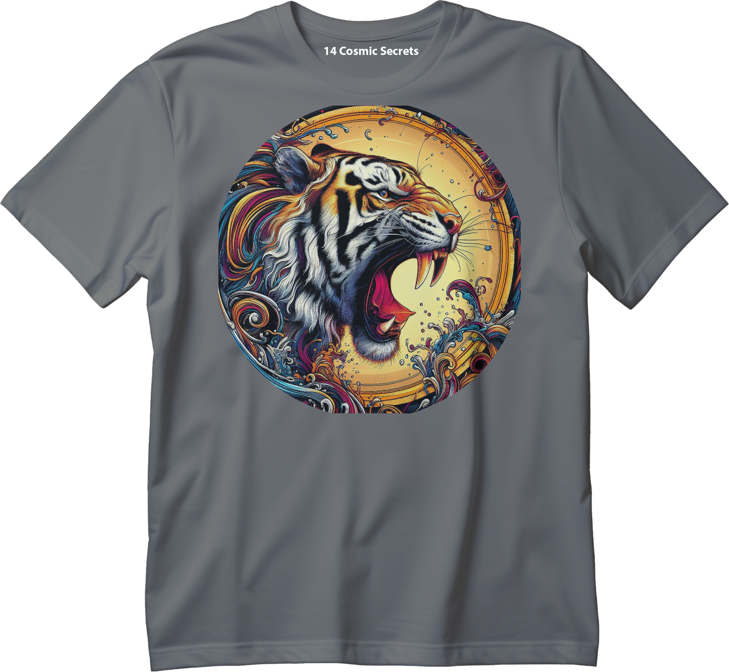 Tiger's Crowned Attire Graphic Printed T-Shirt  Cotton T-Shirt Magnificence of India T-Shirt
