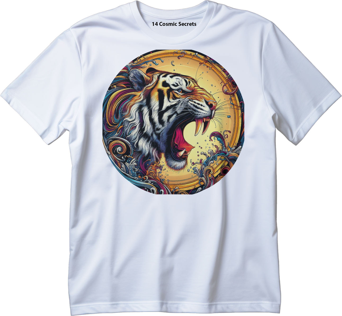 Tiger's Crowned Attire Graphic Printed T-Shirt  Cotton T-Shirt Magnificence of India T-Shirt
