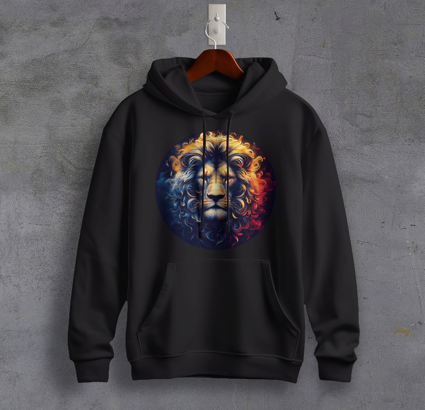 Lion's Pride - Graphic Printed Hooded Sweat Shirt for Men - Cotton - Magnificence of India Sweat Shirt