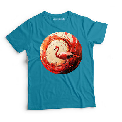 Flamingo T-Shirt for Men Cotton Bold Dancing