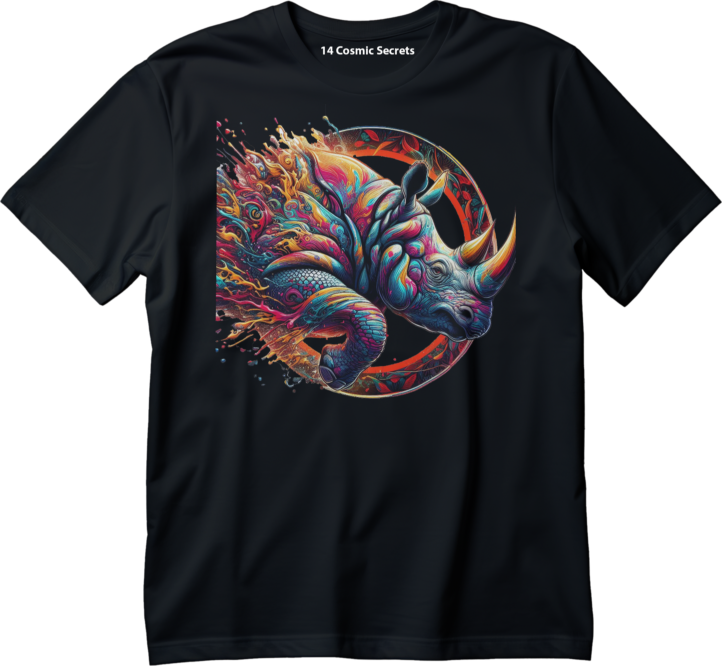 Rhino's Splash Graphic Printed T-Shirt  Cotton T-Shirt Magnificence of India T-Shirt