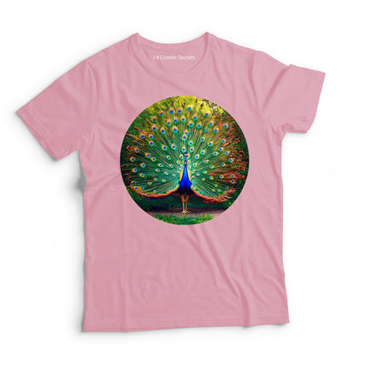 Peacock T-Shirt for Kids Cotton Graceful Regal