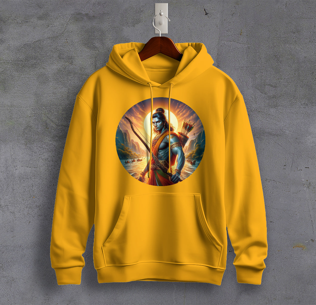 Divine Rama Warrior of Virtue  Graphic Printed Sweatshirt for Men Cotton Sweatshirt Original Super Heroes of India Hoodie