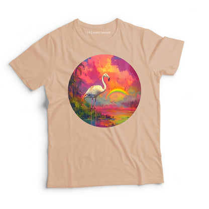 Flamingo T-Shirt for Men Cotton Proud Tropical